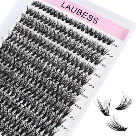Cluster Lashes 240pcs 40D DIY Eyelash Extension D Curl  Extensions 0.07 0.10 Black (40D-0.07D-9-16mm)