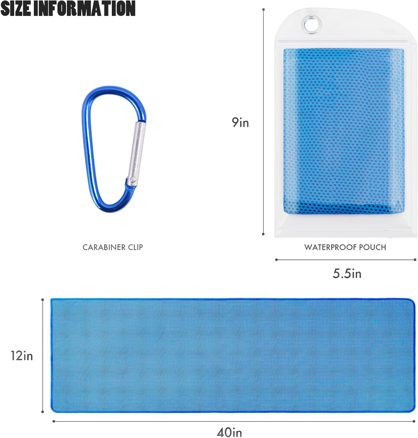 4 Pack Cooling Towels (40"x12"),  Gym Towel for Working Out, Soft Breathable Microfiber Ice Towel