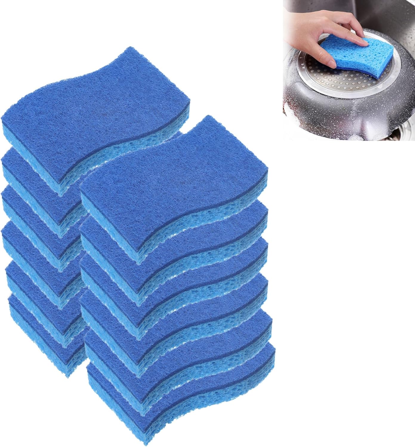 Non Scratch Scrub Sponge, 24Count, Sponges for Dishes, Sponges Kitchen, Cleaning Sponge