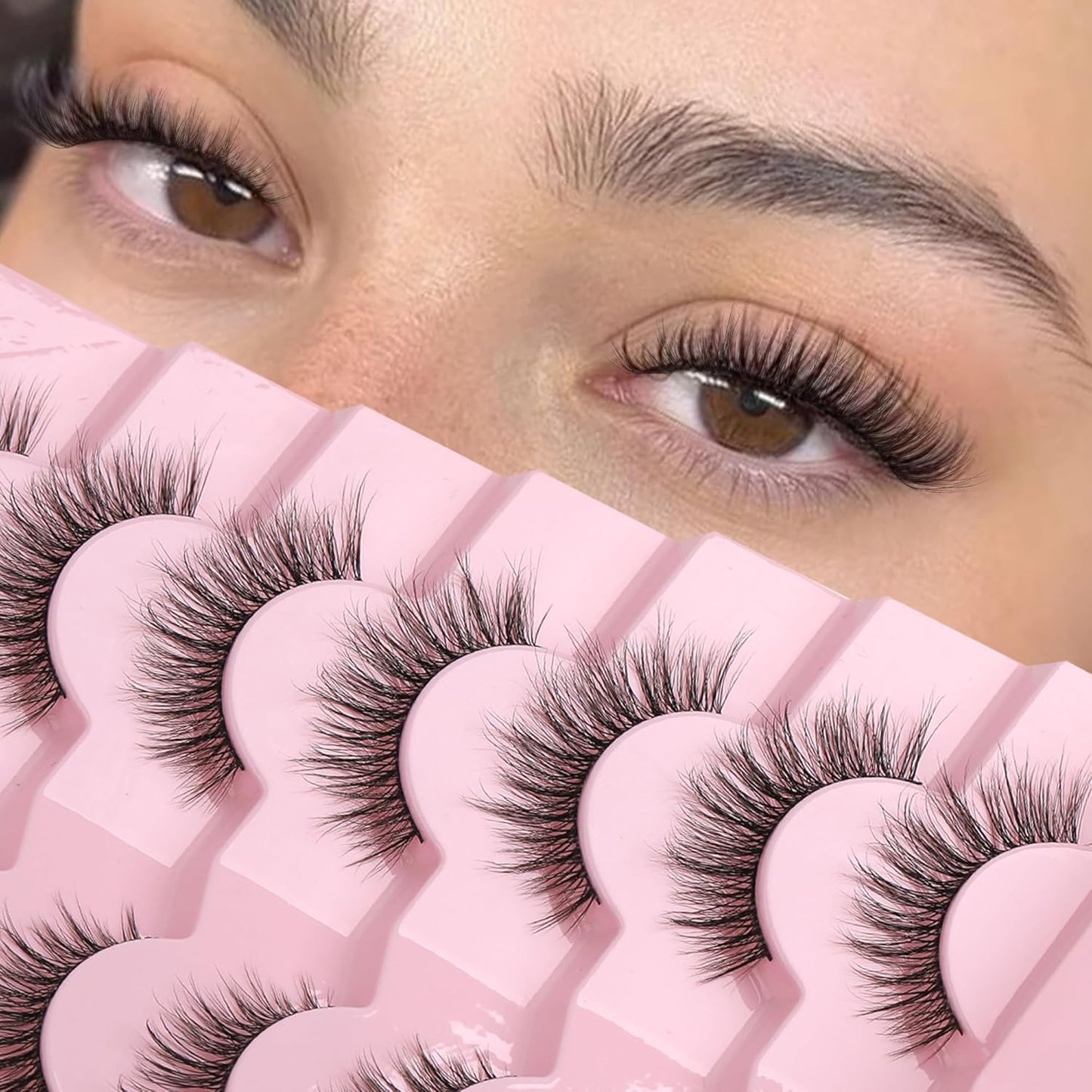 Natural  Eyelashes Wispy Lashes Natural Look False Eyelashes Natural Flared Eyelashes False Eye