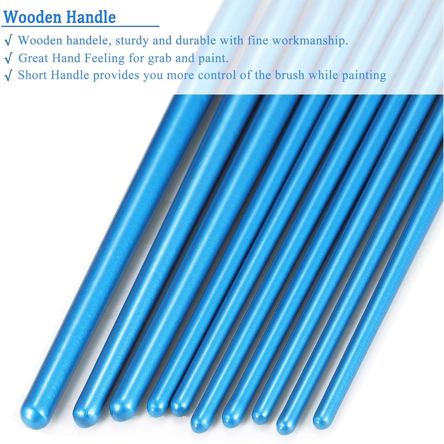 Acrylic Paint Brushes Set, 2 Pack 20 Pcs Round-Pointed Tip Nylon Hair Artist Acrylic Paint Brushes for Acrylic Oil Watercolor