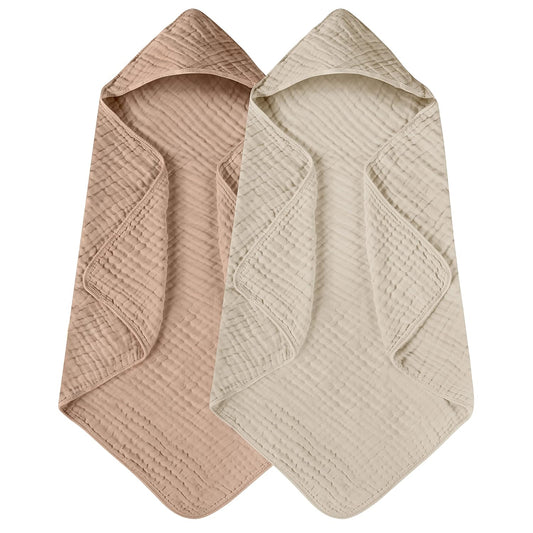 Hooded Baby Towels for Newborn 2 Pack 100%  Organic Cotton Baby Bath Towel