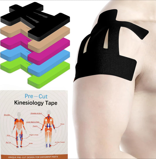 Kinesiology Tape for Shoulder Precut, 10 PCS Shoulder Tape for Pain Relief, Sports Tape for Pain Support and Muscle Sports