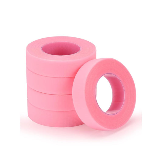 PE Lash Tapes, 5 Rolls Adhesive Micropore Breathable Pink Eyelash Extension Tapes Lash